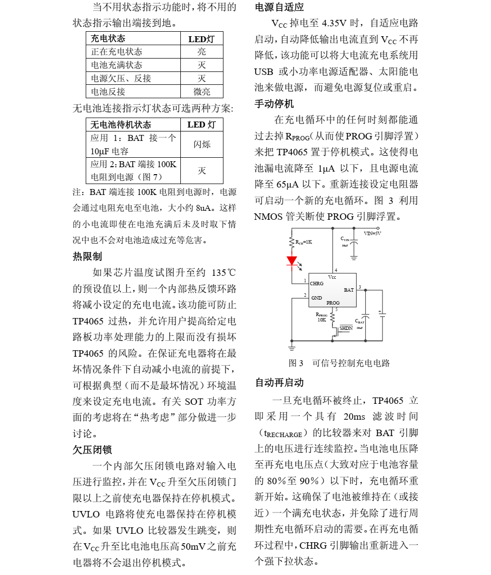 TP4065 是一款完整的单节锂电池充电器