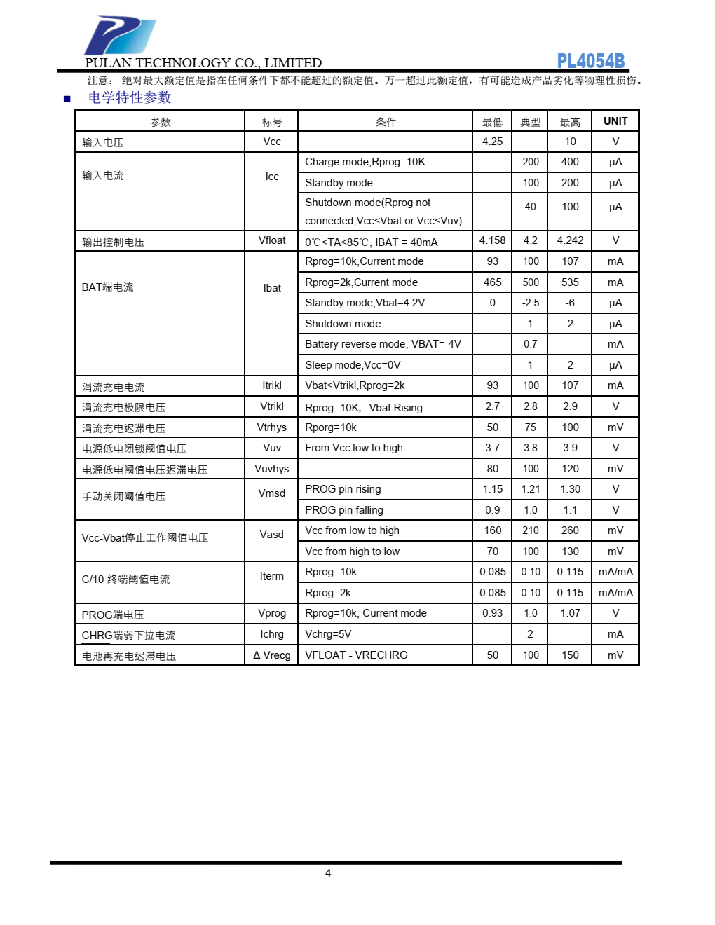 PL4054B 是一个完善的单片锂离子电池恒流/恒压线性电源管理芯片
