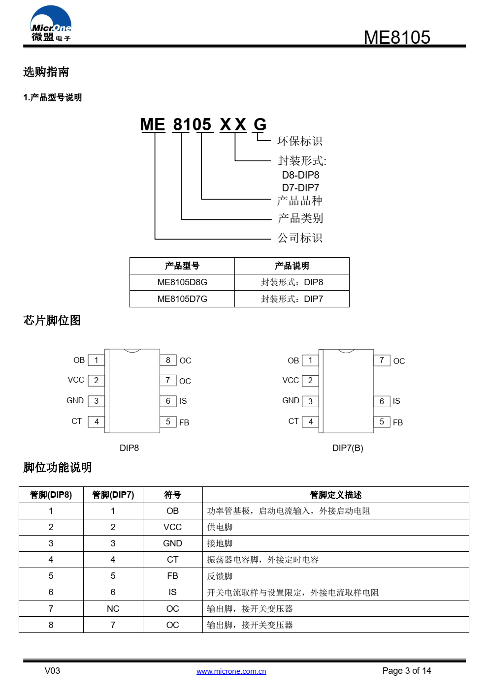 ME8105高性能电流模式PWM控制器，专为高性价比AC/DC 转换器设计