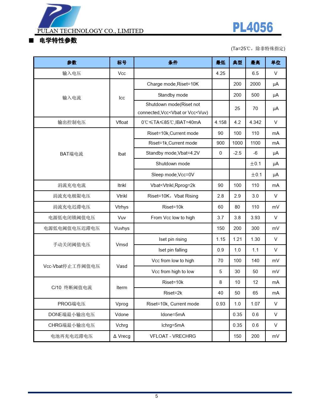 PL4056 是可以对单节可充电锂电池进行恒流/恒压充电 的充电器电路