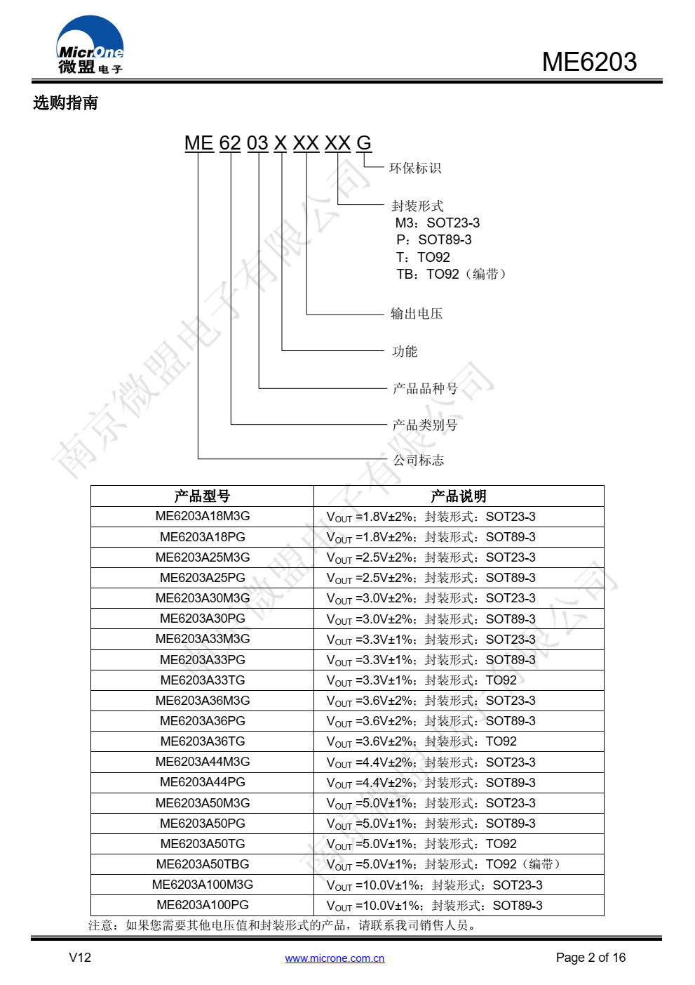 ME6203 系列是以 CMOS 工艺制造的可高电压输入 的线性稳压器