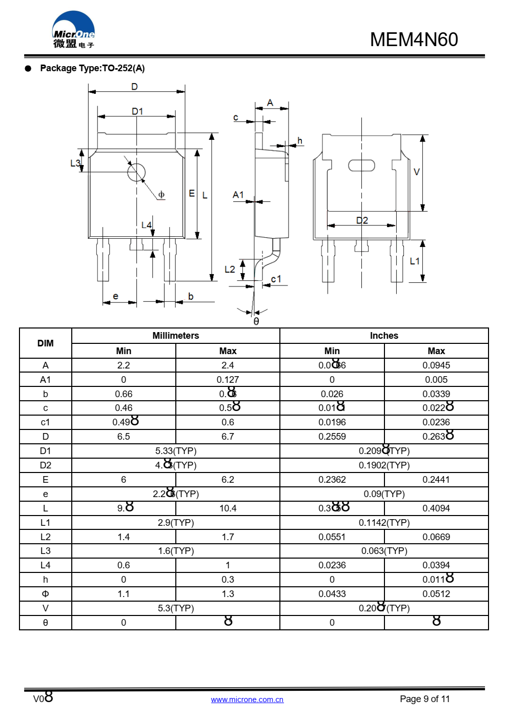 MEM4N60 N沟道功率MOSFET