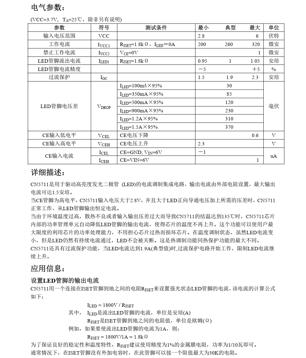 LED驱动芯片CN5711