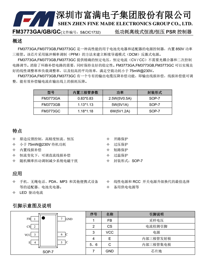 FM3773GA分类4