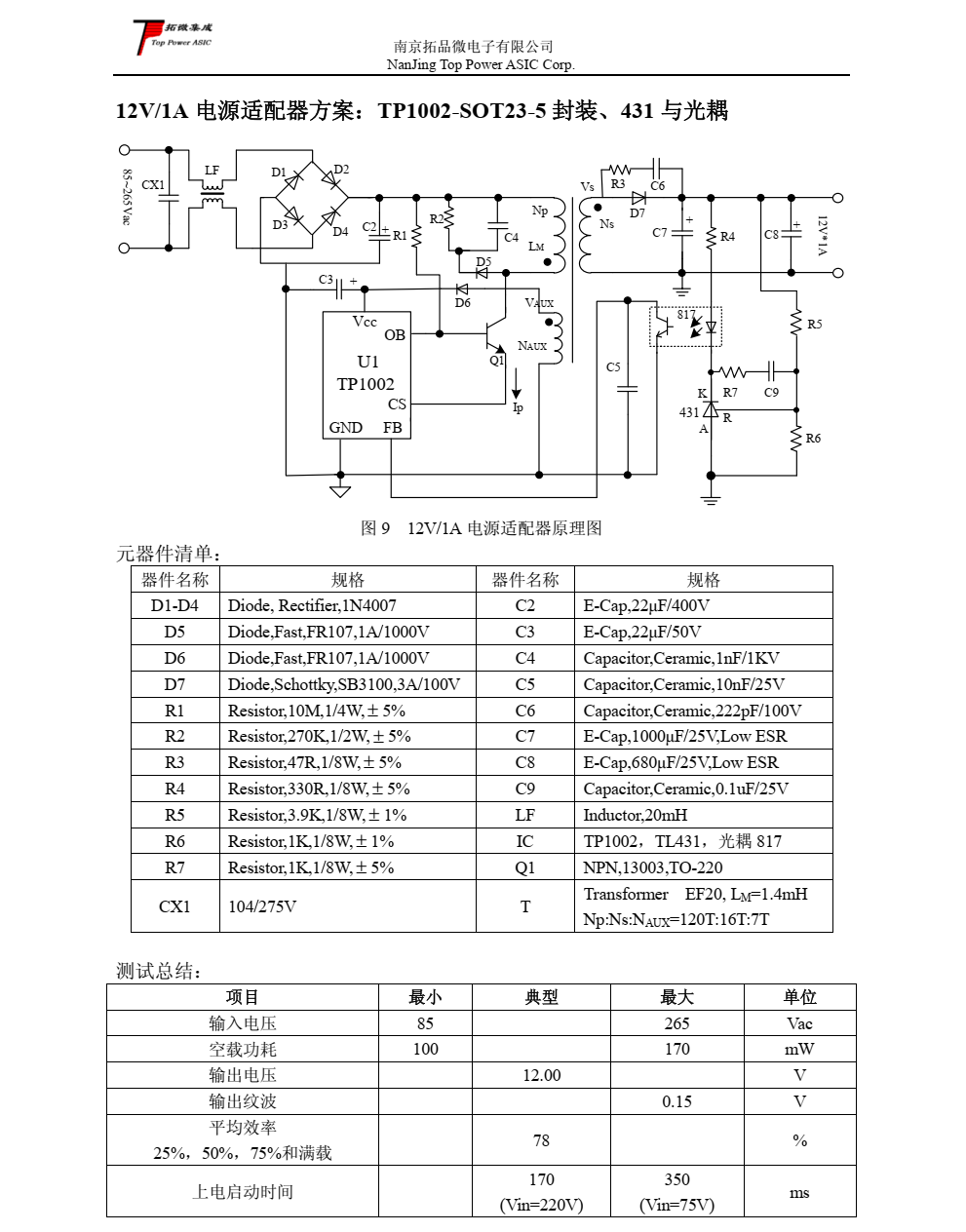 高性能 PWM/PFM 20W AC-DC 控制器—TP1002