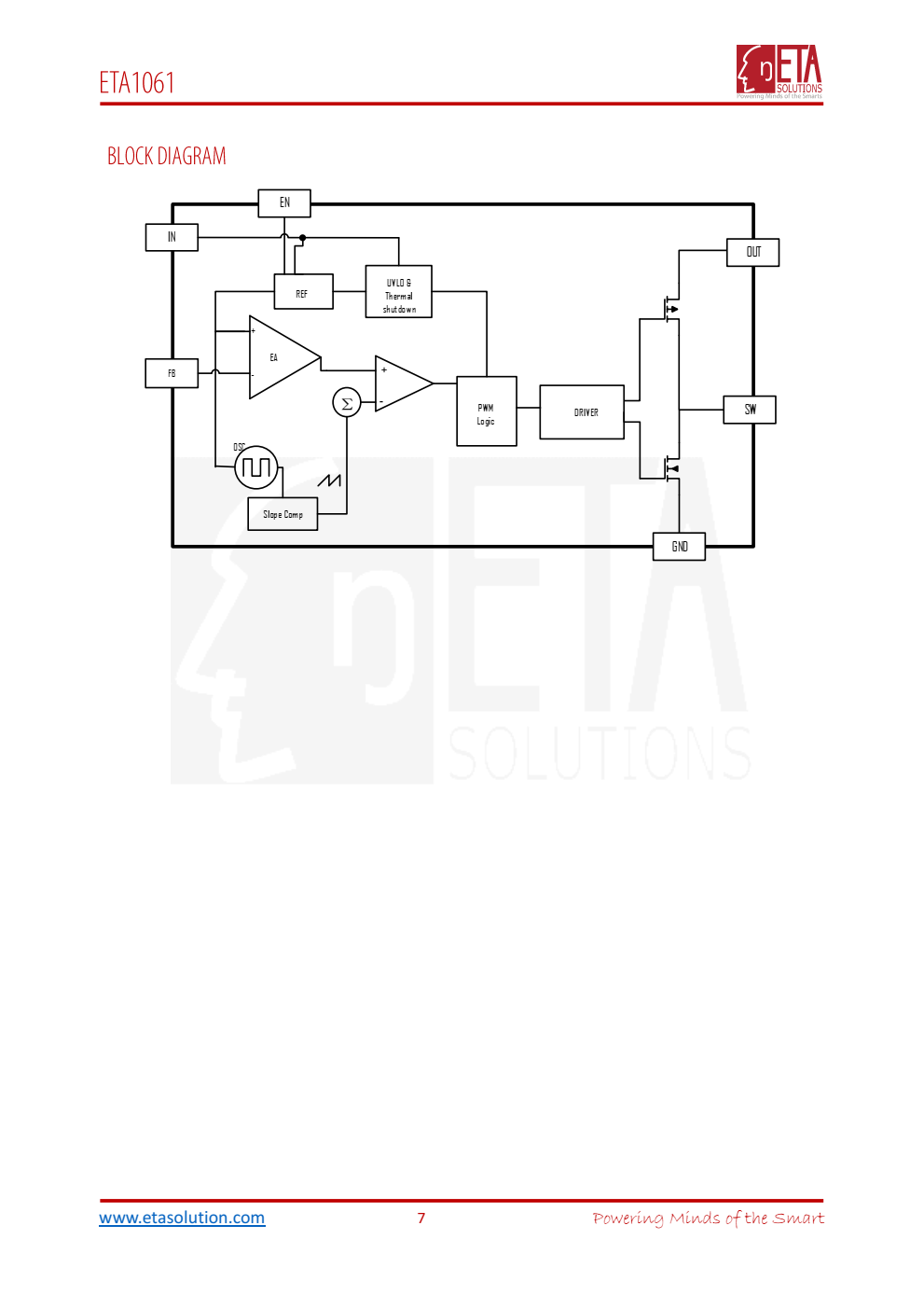 ETA1061是一种高效的同步升压转换器，具有超低的静态电流，低至PA