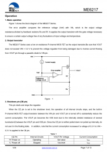 ME6217系列是一种正电压调节器  具有低压差、高输出电压  准确度高，低成本，基于  CMOS工艺研究