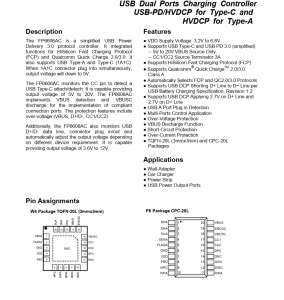 f_59dd7bbc7e99e69e8dde9cff81590e15.png FP6606AC是一种简化的USB电源 交付3.0协议控制器