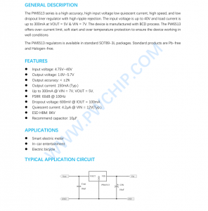 f_5d1b83ab48ae69094e67a3d1c96077ab.png PW6513高输入电压LDO线性稳压器
