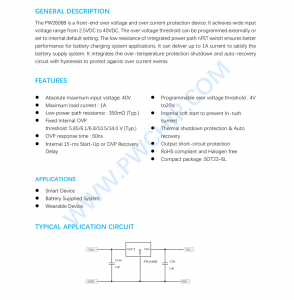 f_6386e08cf5935daa7286c7288e290048.png PW2606B,高输入电压充电器(OVP)