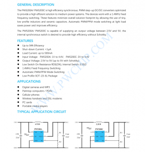 PW5200高效率升压DC/DC稳压器