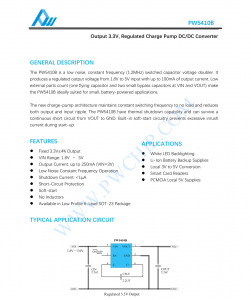 f_fdbcdde1cc89960df8105595bfa4ad9d.png PW5410B输出3.3V,稳压电荷泵DC/DC转换器
