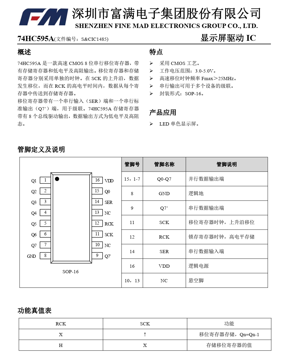 74HC595A