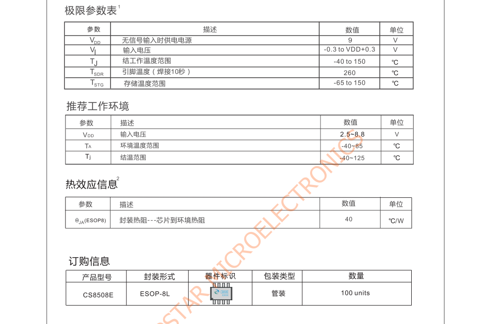 原装供应CS8508E封装SOP8品牌智浦欣微，原厂技术支持