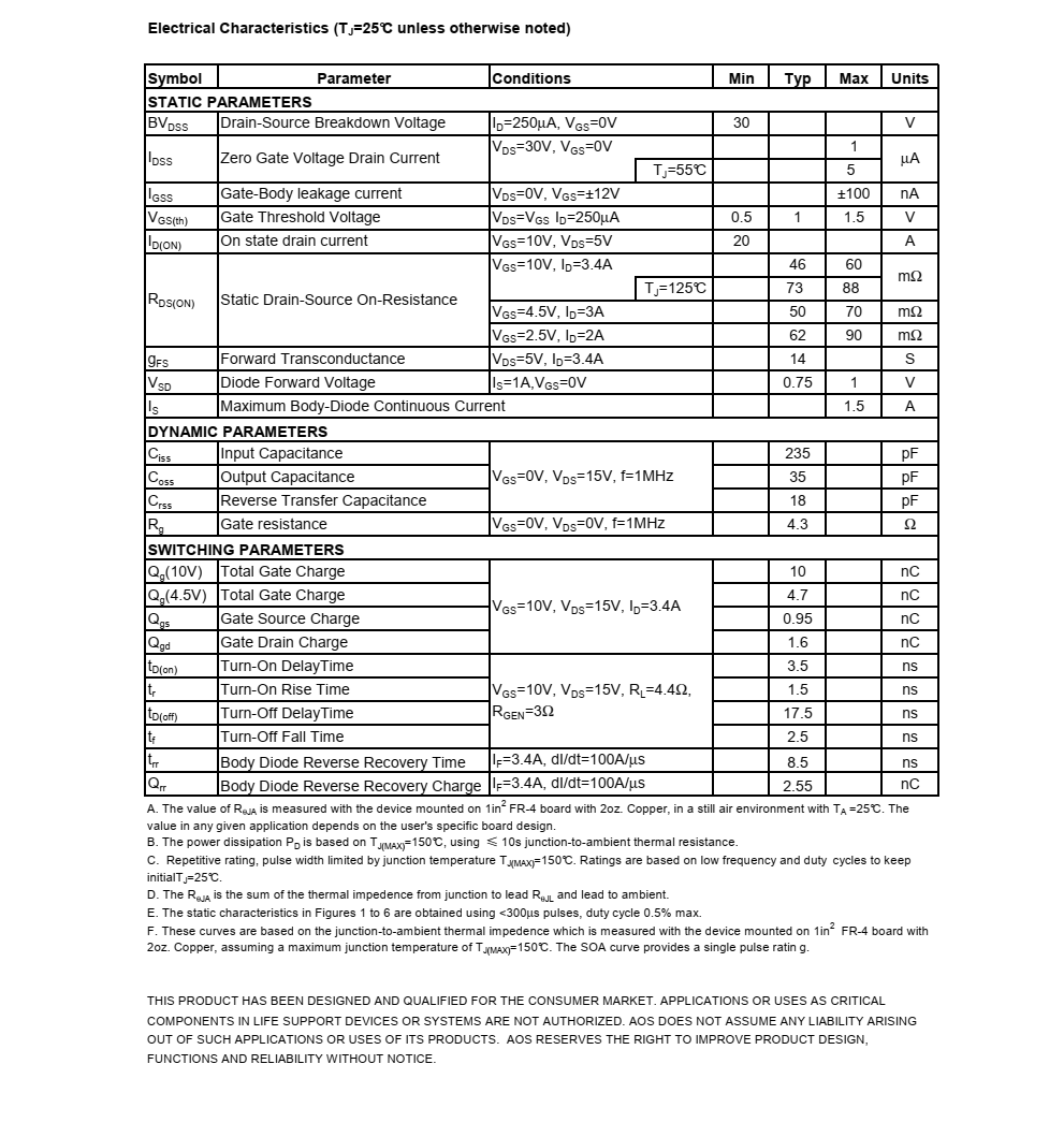 原装供应AO6800封装TSOP6品牌美国万代，质量可靠