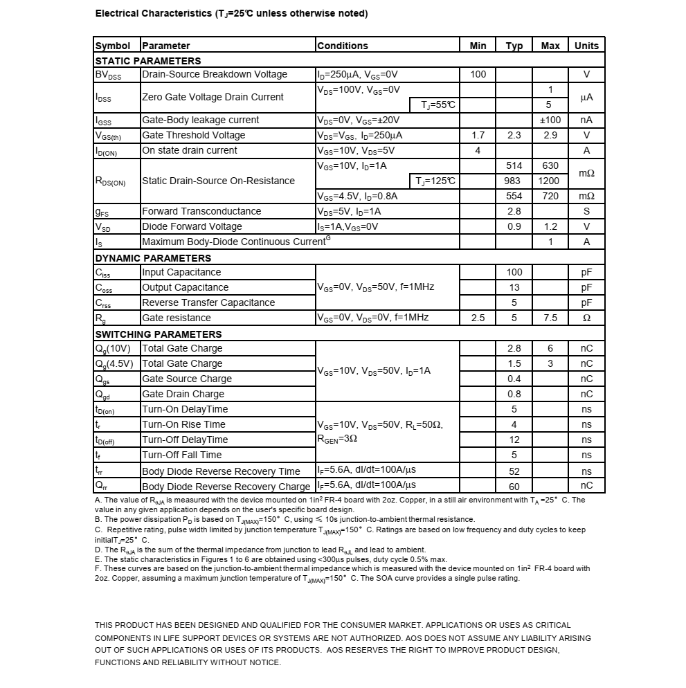 AO3442品牌美国万代SOT23-3封装，原装正品