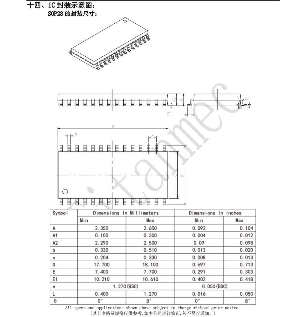 全新供应TM1628A品牌天微SOP28封装，现货支持