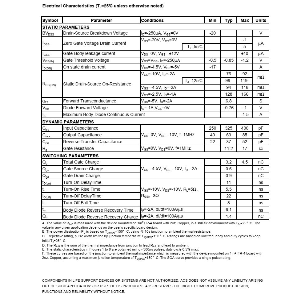 全新现货AO3423品牌美国万代SOT23-3封装，技术支持