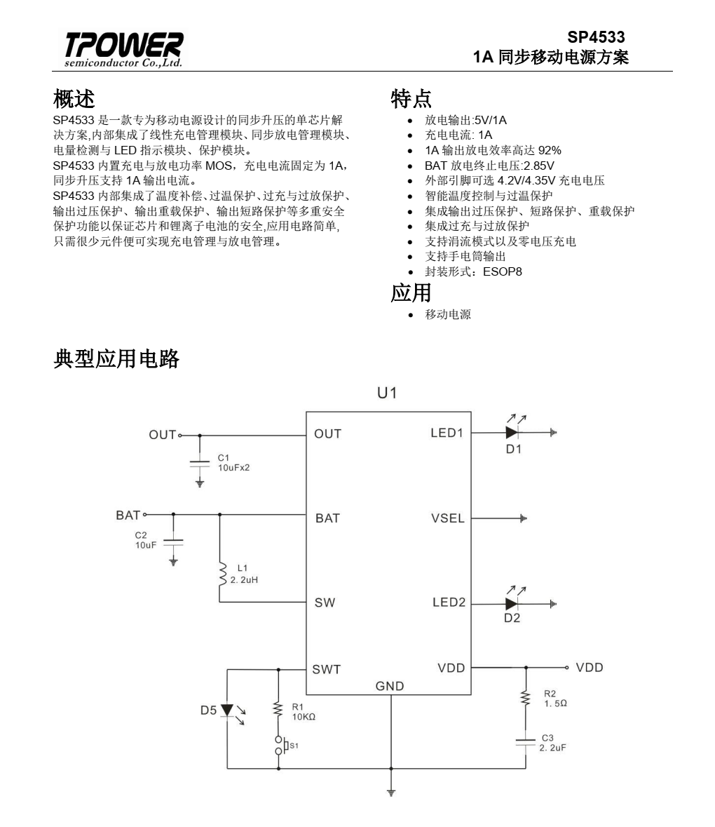 全新SP4533品牌天源中芯SOP8封装，原厂技术支持