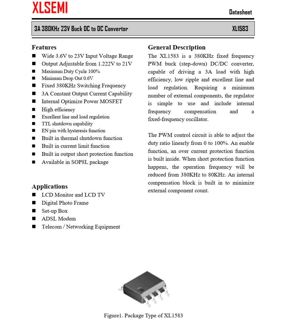 f_560ee989d72adc1fb23f3c5ddae58a9b.png XL1583品牌芯龙SOP8封装,全新现货支持
