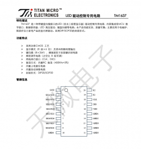 原装正品供应TM1637品牌天微SOP20封装，原厂技术支持
