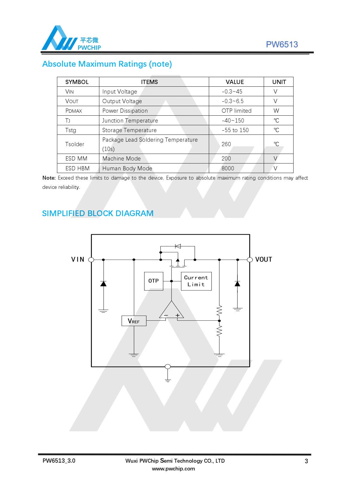 代理PW6513，原装现货，高精度、高输入电压、具有高纹波抑制的压降线性稳压器
