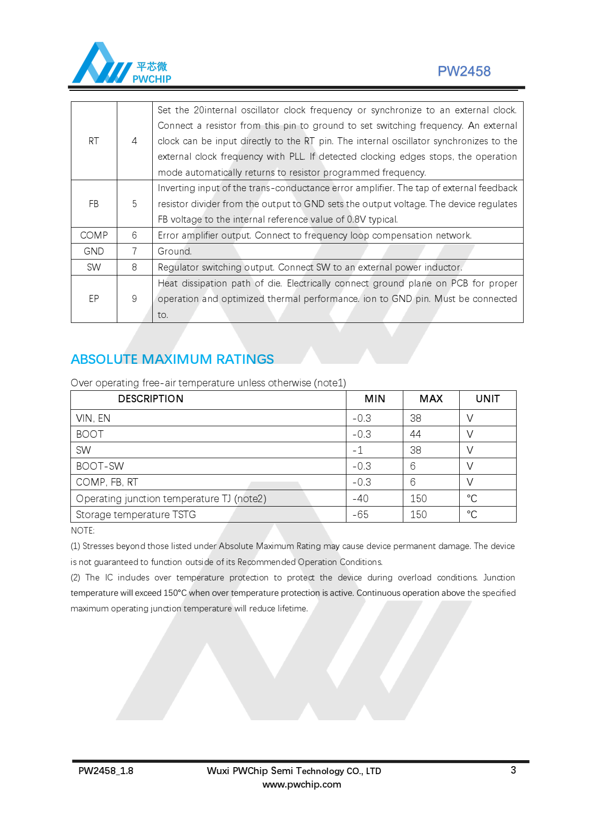 代理PW2458，原装现货，是5A同步降压转换器，具有宽输入电压