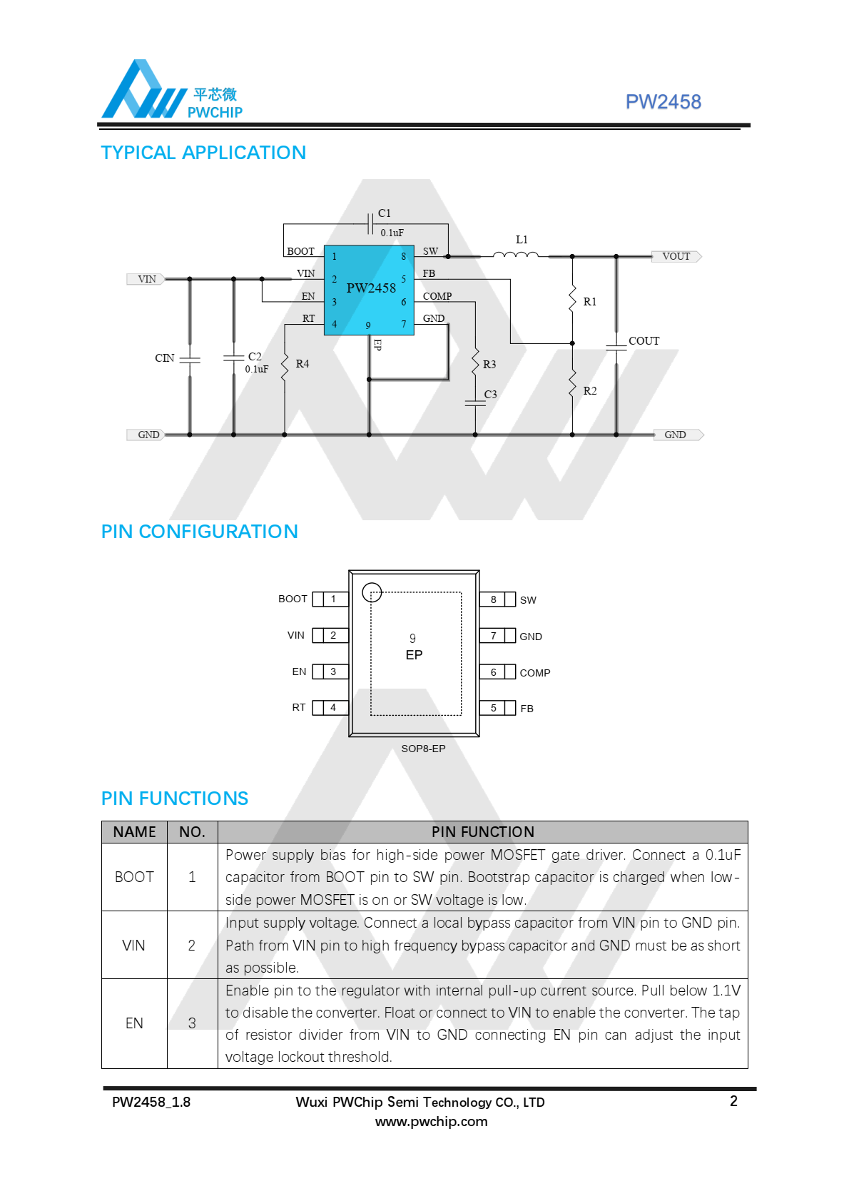 代理PW2458，原装现货，是5A同步降压转换器，具有宽输入电压