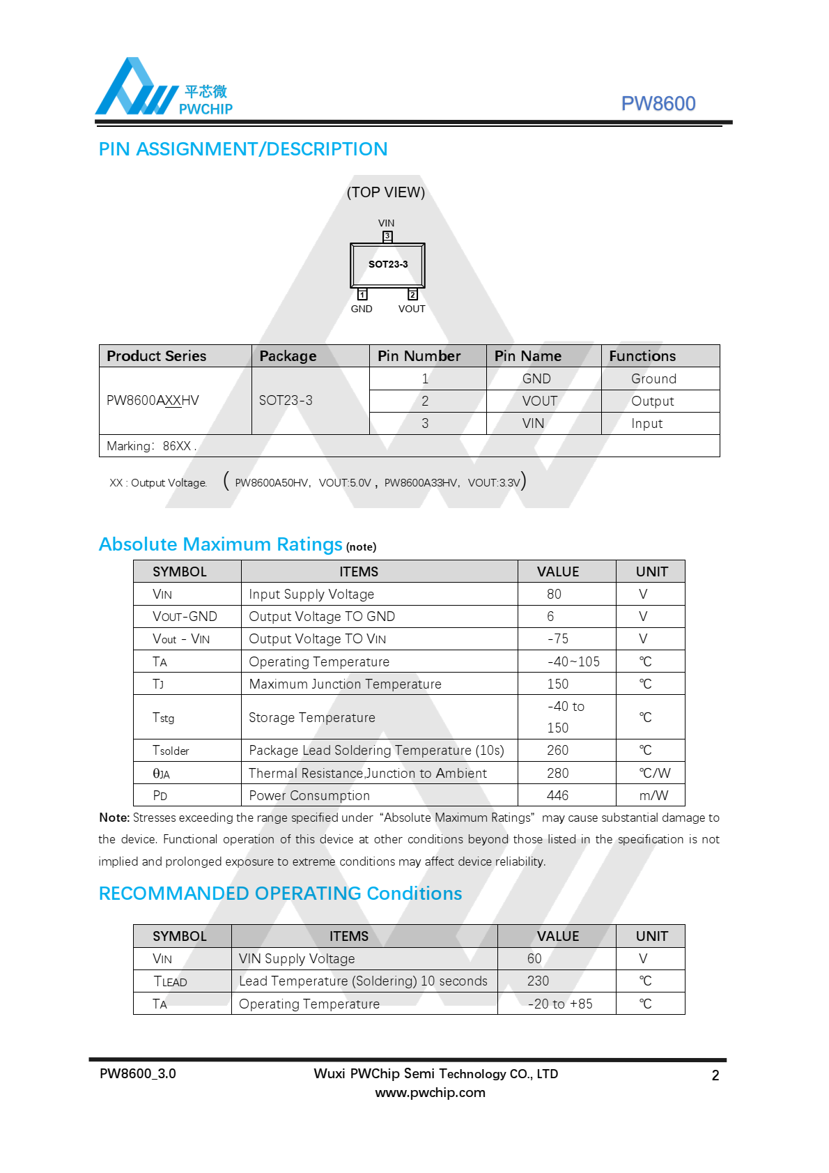 代理PW8600，原装现货，专为功率敏感应用而设计，高精度 ，超低压差线性稳压器