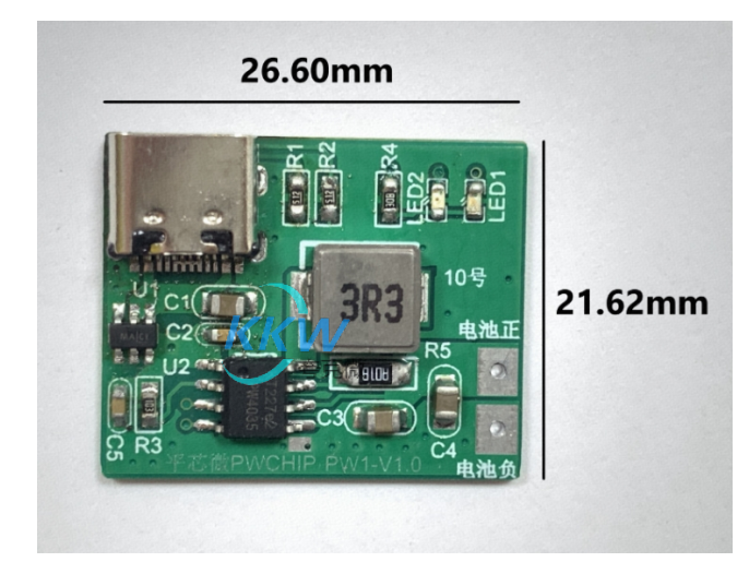 USB 输入带 6.1V 过压关闭， 36V 耐压保护， 单节锂电池 3A 充电管理板 10号