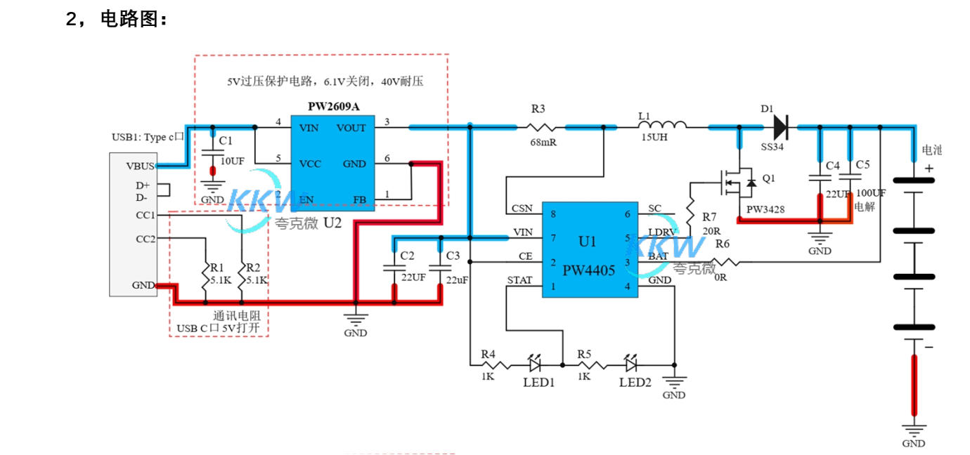 5V 输入含耐很高过压保护,四节串联锂电池充电管理板 16.8V  22号