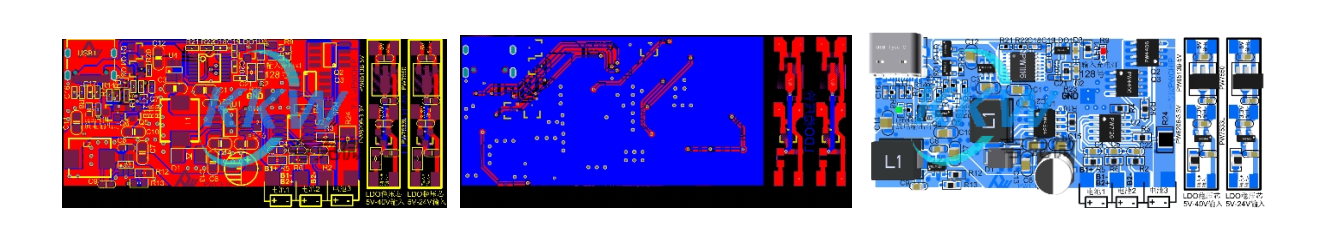 三节串联锂电池充放电板,5V2.4A 输入和输出同 USB C 口， 128号