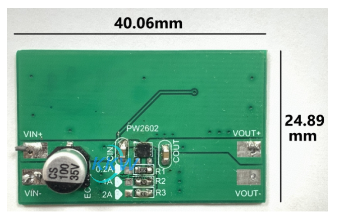 耐压 32V， 5V 输入限流芯片模板 PW2602C， 0.2A-2A，输入重新上电款 155号