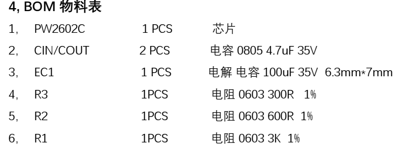 耐压 32V， 5V 输入限流芯片模板 PW2602C， 0.2A-2A，输入重新上电款 155号