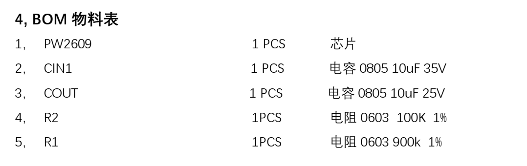 157号36V 耐压的输入过压保护关闭模板 PW2609A， 6.1V， 12V 保护点