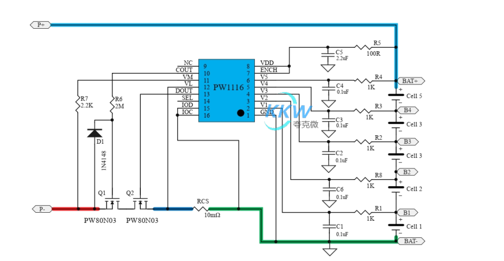 f_cbb22cd53342266d58ef82dfab19456a.png 五节串联锂电池保护方案板, 10A 过流 147号