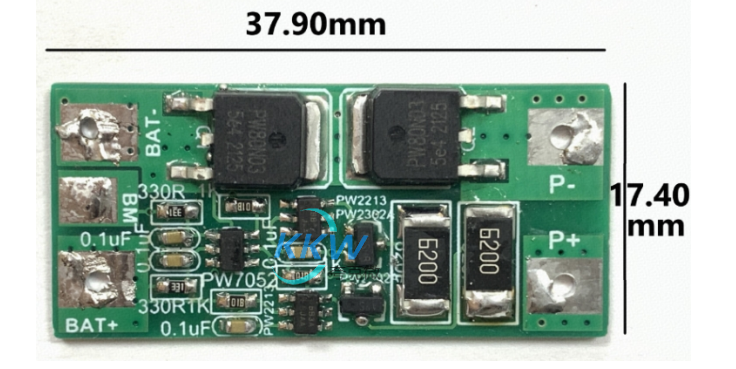 两节串联锂电池保护方案板， 6A 过流，带电池均衡 142号